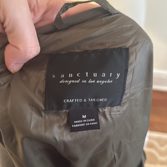 Sanctuary Arcadia Coat Button Faux Fur Fleece Sherpa Jacket Cream Green Medium - Picture 6 of 6